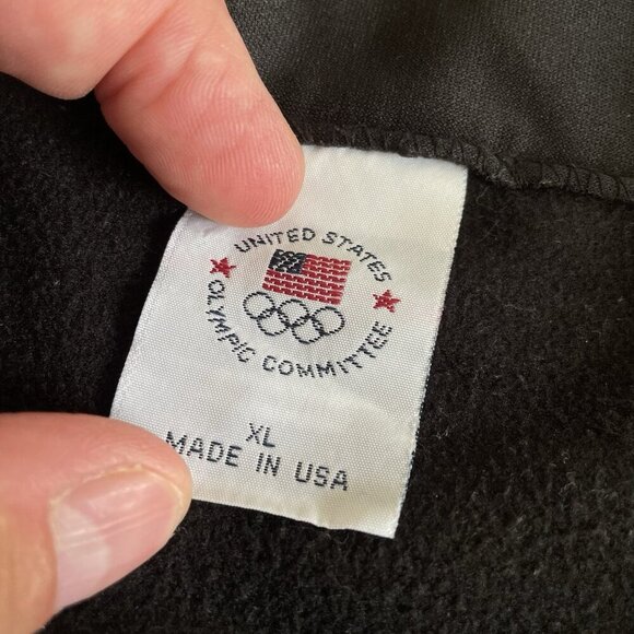 United States US Olympic Committee Black Zip Up Jacket Mens Size XL (N8) - Picture 3 of 8